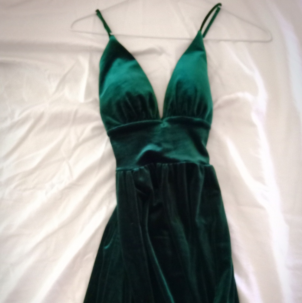 Long green dress